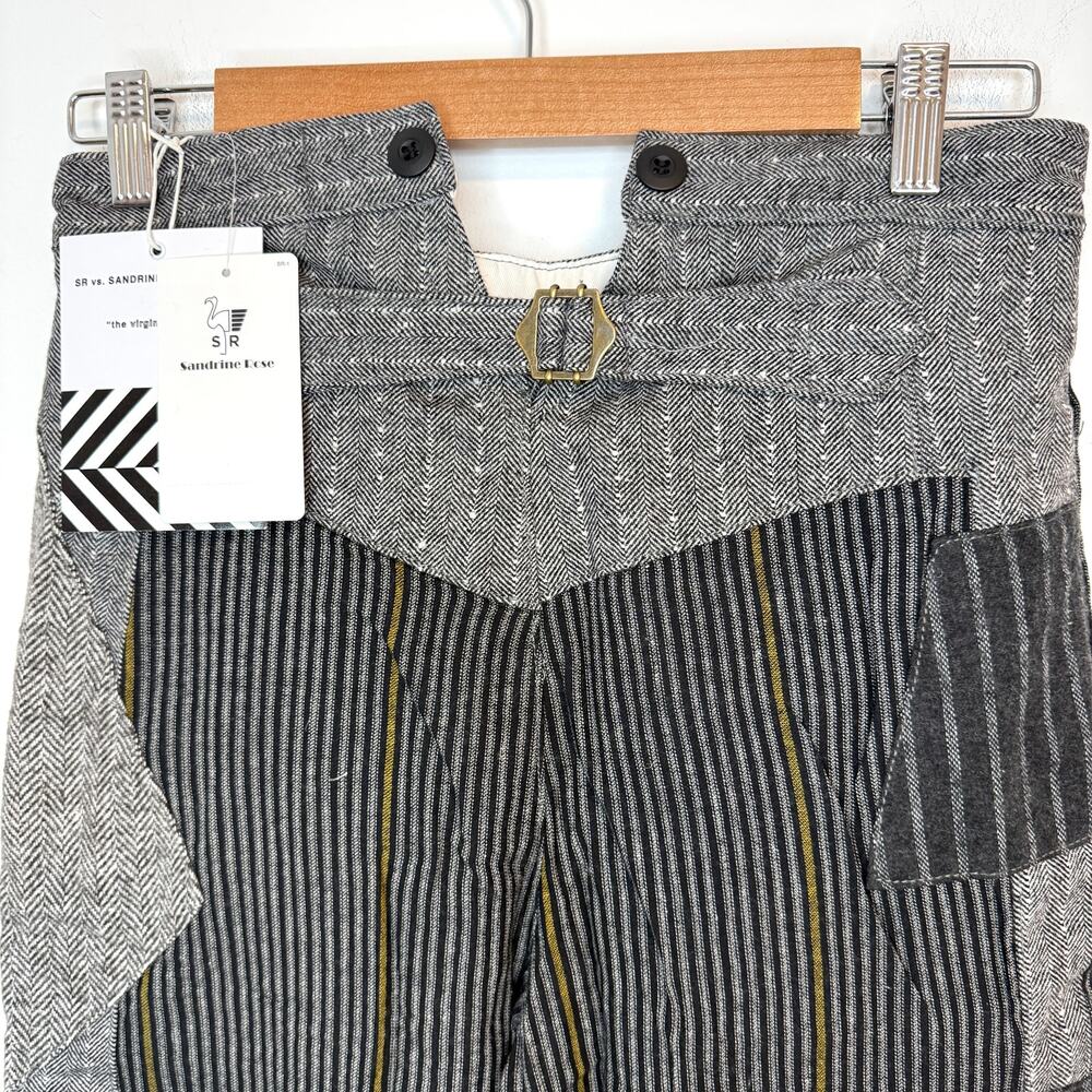 Free People x Sandrine Rose Herringbone Worker Patchwork Pants Tokyo Size 26 New - Picture 11 of 16